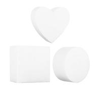 MUCKLILY 15pcs Painted Mold Cake Mold DIY Baking Tool White Plastic Foam Round Heart Square Shapes Flexible and Easy to Use for Handmade Decor Making at Home