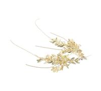 MUCKLILY 1Pair Gold Dangle Earrings for Women Long Statement Tassel Drop Earrings with Wheat Leaf Design for Weddings and Birthday Parties Everyday Versatile Jewelry