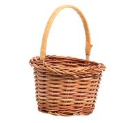 MUCKLILY 1pc Mini Handmade Woven Basket for Easter DIY Crafts Light Brown Decorative Storage Basket for Activities Desktop Decoration and Home Organization