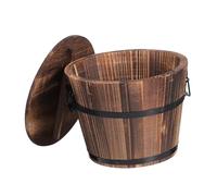 MUCKLILY 1Pc Storage Basket with Lid Practical Food Container for Home Hotel and Restaurant Use for Serving Rice Sushi and More Convenient Handle Design