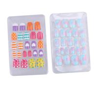 MUCKLILY 2 Boxes ’ Removable Fake Nails Set, Non-toxic Jelly Gel Artificial Fingernails, Assorted Pattern Manicure Tips, Safe Nail Art Accessories