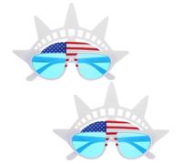 MUCKLILY 2 Pcs American Flag Sunglasses Patriotic Usa Eyeglass for July Memorial Day Veteran Homecoming Fun Photo Props for All Ages Lightweight Comfortable Party Accessories