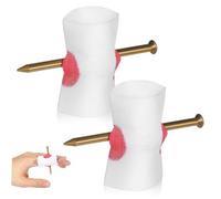 MUCKLILY 2 Pcs Halloween Bloody Nail Through Finger Props Scary Prank for Party Tricks and Practical Jokes Realistic Plastic Fake Nails for Haunted Houses and Fool S Day Entertainment