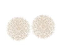 MUCKLILY 2 Pcs Hollow out Dandelion Flower Shaped Place Mats, Gold Foil Decorative Dining Table Mats Cup Holder, Heat Resistant Hollow Design Placemats for Home and Restaurant