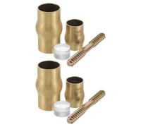 MUCKLILY 2 Sets Brass Walking Cane Tips Joint Fitting Metal Walking Stick Hardware Accessories with Anti-Slip Ordinary Elderly Crutch Connector