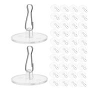 MUCKLILY 200PCS Transparent Self Adhesive Ceiling Hooks Strong Sticky Removable Hanging Holders for Lights Party Decorations Storage Display
