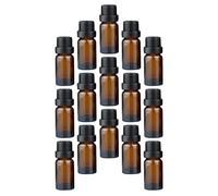 MUCKLILY 20Pcs Amber Glass Essential Oil Bottles Refillable Sample Containers for Travel Durable Makeup Holder View for Easy Quantity Check for Handmade