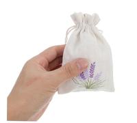 MUCKLILY 20pcs Lavender Sachet Bags with Drawstring Natural Cotton Spice Storage Pouches for Dried Flowers Herbs and Small Items Reusable Decorative Bags with Elegant Lavender Pattern for