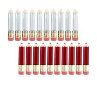 MUCKLILY 20pcs Mini Refillable Lip Gloss Tubes Set Pencil Shape and Red Plastic Containers for DIY Lip Oil Storage and Cosmetic Makeup Use