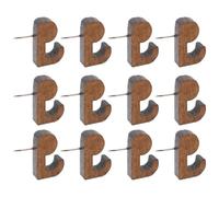 MUCKLILY 20pcs Push Pin Hook Wooden Wall Pin Practical Easy to Insert Metal Needle Decorative Picture Hanging Hooks for School and Cafe Shop