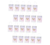 MUCKLILY 20Pcs Reusable Paper Bags with Handles Thank You Wrapping Bags for Parties Weddings and Special Occasions Elegant Design with Bottom for Easy Storage