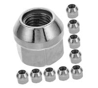MUCKLILY 20Pcs Steel Replacement Lug Nuts for Car Wheels and Tires, Silver | Open-end Cap Design, Extended Lug Nut Style, Reliable Torque Transfer, Corrosion Resistance, for Wheel Modifications