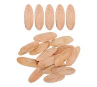 MUCKLILY 20pcs Wood Chip Driftwood Pieces Oval Rustic Natural Wood Polished Surface Beige for DIY Woodworking Projects Aquarium Decoration