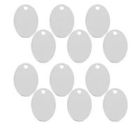 MUCKLILY 25Pcs Stainless Steel Oval Keychain Blanks 1.6Mm Thick Mirror Surface Metal Stamping Tags for DIY Engraving Crafting and Jewelry Making