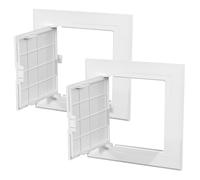 MUCKLILY 2Pcs 150X150Mm White Plastic Drywall Access Panel Concealed Pipe Cover Decorative Utility Wall Plate for Plumbing Maintenance and Home Renovation