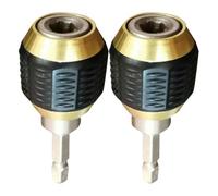 MUCKLILY 2Pcs 60mm Hex Shank Rapid Swap Impact Drill Adapter Set 1/4 Inch Socket Holder Metal Drill Chuck Fast Connection for Electric Hammer