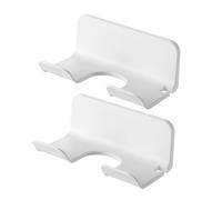 MUCKLILY 2pcs Adhesive Hair Dryer Holder Wall Mounted Hair Tool Organizer with Power Plug Slot Space-saving Blow Dryer Rack for Bathroom and Barbershop