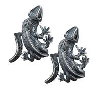 MUCKLILY 2pcs Adjustable Vintage Lizard Ring Artisan Crafted Retro Reptile Jewelry for Men and Women Unique Gothic Animal Open Rings with Classic Charm and Detailed Tail Design