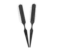 MUCKLILY 2pcs Airbag Massage Comb Rat Tail Hair Brush with Abs and Steel Pin Material for Line Parting and Hair Coloring for Professional Salon Use