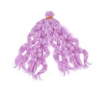 MUCKLILY 2pcs Bjd Doll Wig Synthetic Curly Hair Bundles for Diy Craft Projects Realistic Wool-like Texture Soft Manageable Long Curly Wig