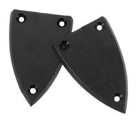 MUCKLILY 2pcs Black Abs Triangle Truss Rod Covers for Electric Guitar Replacement and Repairing, Sturdy Guitar Parts Accessory with Truss Rod Cover Screws for Secure Fit