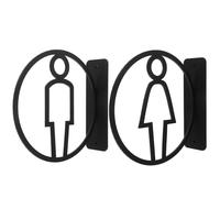 MUCKLILY 2pcs Business Restroom Signs Acrylic Toilet Bathroom Wc Sign 7.9x3.9x0.2inch Double-sided Easy to Clean Gender Indication Modern Style for Restaurant Men and Women