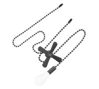 MUCKLILY 2pcs Ceiling Fan Chain Pull Extenders Vintage Beaded Fan String Replacement in Piano Black for Pendant Light