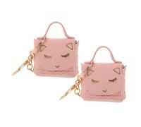 MUCKLILY 2pcs Cute Cat Keychain Pendant Mini Coin Purse Portable Keychain for Shopping Travel Dating Cartoon Coin Purse Lightweight Durable Design for Small Essentials