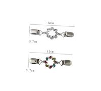 MUCKLILY 2pcs Fashion Corsage Pearl Scarf Buckle Stylish Rhinestone Brooch Pins for Women Elegant Shawl Clips for Scarves Wraps Party and Ceremony Accessories
