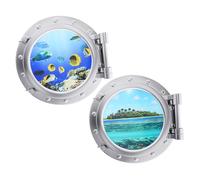 MUCKLILY 2pcs Fridge Magnet Coconut Tree Pattern PVC Decorative Decals for Refrigerator Vehicle and Cruise Locker with Underwater World Design