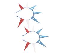 MUCKLILY 2pcs Glitter Star Headband Festival Headbands for Adults Patriotic Day Costume Crown for Independence Day Party Hair Accessory