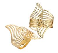 MUCKLILY 2Pcs Hollow Cuff Bangle Bracelet Stylish Open Design for Women Versatile Accessory for Daily Wear Parties and Work Outfits