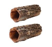 MUCKLILY 2pcs Hollow Tree Trunk Reptile Hideout for Snake and Chameleon, Lightweight Wooden Shelter, Easy to Clean Terrarium Decoration for Reptile Enclosure