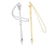 MUCKLILY 2pcs Jewish Torah Bible Reading Pointer Set with Metal Finger Yad, 13cm Gold Onion Head and Silver Crown Head, Bible Bookmark for Men, Bar Mitzvah Gift, Religious Reading Accessory