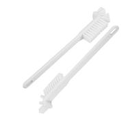 MUCKLILY 2pcs Kitchen Cleaning Brushes for Juicer and Coffee Machine Bent Head Design White Plastic Handle Home Appliance Scrubber for Dish and Soymilk Machine Cleaning