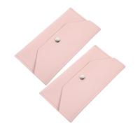 MUCKLILY 2pcs Leather Cash Frame Envelope for Cash Small Slim Wallets for Women Credit Card Envelope Wallet for Travel Budgeting Money Holder Compact Design Pu Material