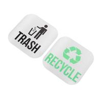 MUCKLILY 2Pcs Magnetic Trash and Recycle Labels, Stainless Steel Bin Signs | Reusable Wipe Clean Stickers, Fade-Resistant Vivid Print, for Office Waste Cans, Public Places, Seniors Boys and Girls