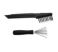 MUCKLILY 2pcs Mini Cleansing Comb Handle Hairbrush Dust Cleaner Grooves Cleaning Brush Tool for Home Salon Use