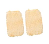 MUCKLILY 2Pcs Natural Sisal Sponge Body Scrubber Pads, Square Exfoliating Loofah Bath Sponges for Shower and Skin Care, Sturdy Sisal Fiber Body Scrubbers for Men and Women