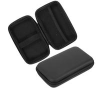 MUCKLILY 2pcs Portable EVA Electronic Organizer Case with Multi-partition for Cable and Power Bank Storage Small Carrying Pouch for Travel and Electronics Accessories Black