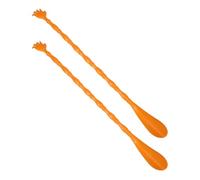 MUCKLILY 2pcs Portable Long Handle Bear Claw Back Scratcher and Shoehorn for Itchy Backs and Easy Shoe Wearing Multipurpose Itch Relief Tool Suitable for Seniors Adults