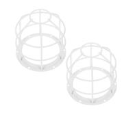 MUCKLILY 2Pcs Protective Light Bulb Cage Guard White Anti-Collision Metal Lamp Shade for Workshop and Factory Lighting Safety Wire Lamp Guard for Industrial