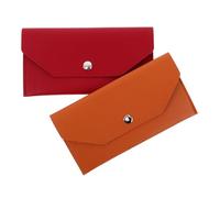 MUCKLILY 2Pcs PU Cash Envelope Long Design for Budgeting Finances Durable Handheld Money Pouch for Men Women for Cash Cards Organization