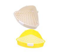 MUCKLILY 2pcs Rabbit Potty Toilet Box Pet Litter Box Detachable Design Filtering Base Plastic High Grade Material Small Litter for Hamster and Small Animal Indoor Training