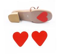 MUCKLILY 2pcs Red Non Slip Rubber Half Sole Mats for Womens High Heeled Shoes Sandal Insole Protectors with Heart Design Slip Shoe Pads for Secure Footing and Fall Prevention