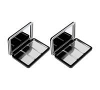 MUCKLILY 2pcs Refillable Empty Makeup Palette with Mirror and 3 Grid Compact Compartments for Lipstick and Eyeshadow Storage, Plastic and Iron Material Suitable for Beauty Routines and DIY