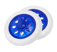 MUCKLILY 2pcs Replacement Shopping Cart Wheels for Small Trailer and Hand Truck, Blue Pu Material Tear Resistance and Rot Resistance, for Grocery Trolley and Utility Cart Use