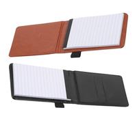 MUCKLILY 2pcs Schedule Planner Notepads Portable Notepad A7 Size 3.7x5.5inch Rounded Corners Pu Paper Material Simple Fashionable Style for Take Notes and Meet Recorder