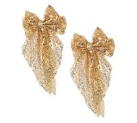 MUCKLILY 2pcs Sparkly Hair Clips for Girls Sequin Bow Hair Clips Gold Barrette Women Accessories for Parties