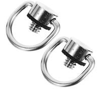 MUCKLILY 2pcs Stainless Steel Camera Screw with Ring Mounting Bracket for Tripod Plate Fixing Compatible with DSLR Mirrorless Lens Quick Release Monopod Ball Head Accessories